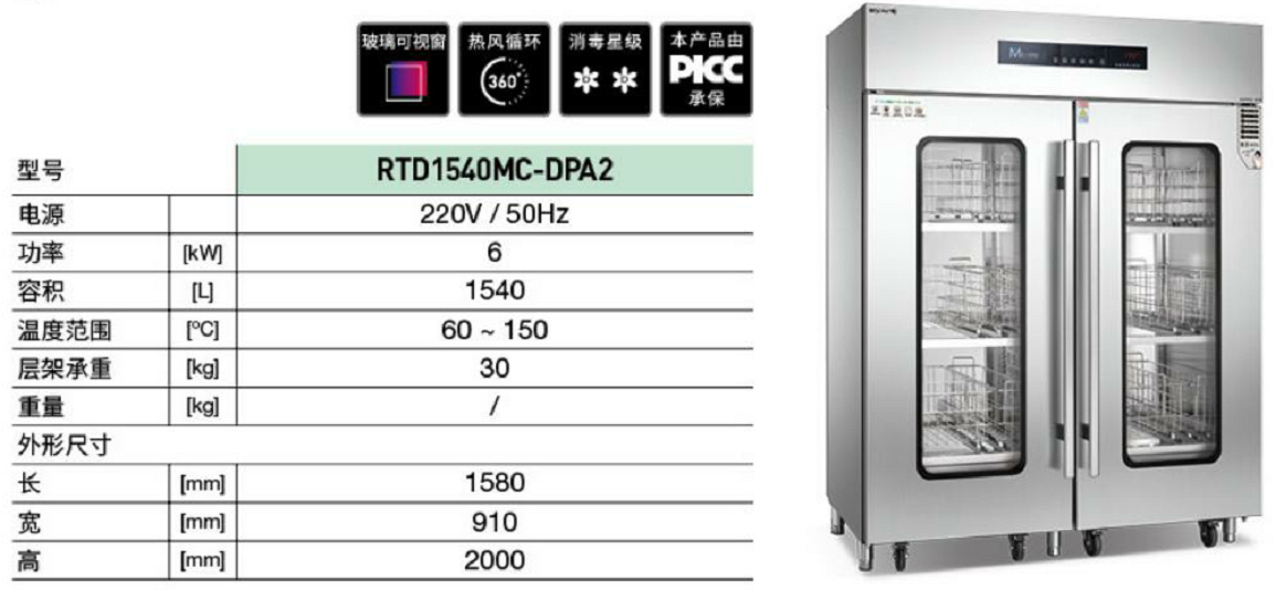 智能熱風(fēng)A款雙通推車消毒柜(圖1)
