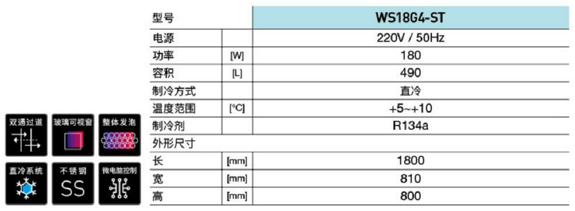 直冷雙通陳列工作臺(圖1)